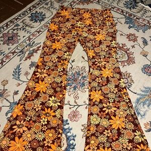 No Boundaries Maroon Floral Pants